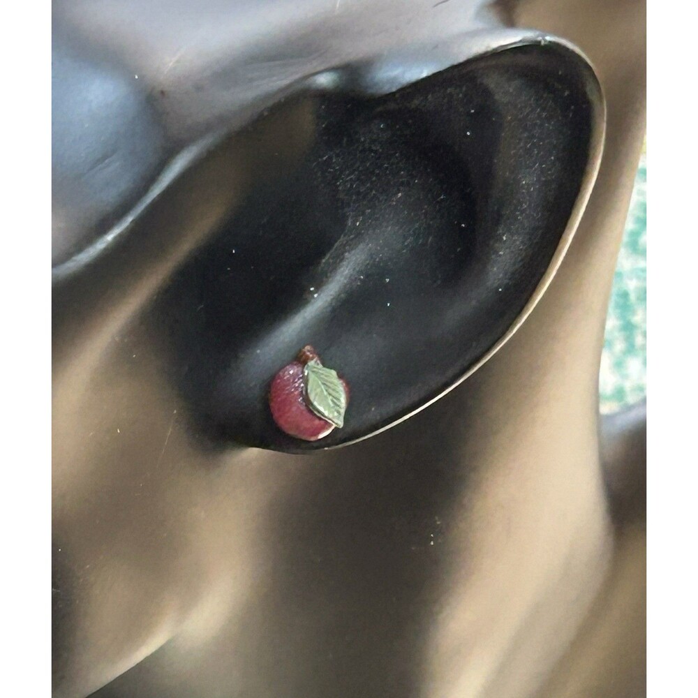 handmade polymer clay earrings Teacher‎ Gift Back to School Apple Studs